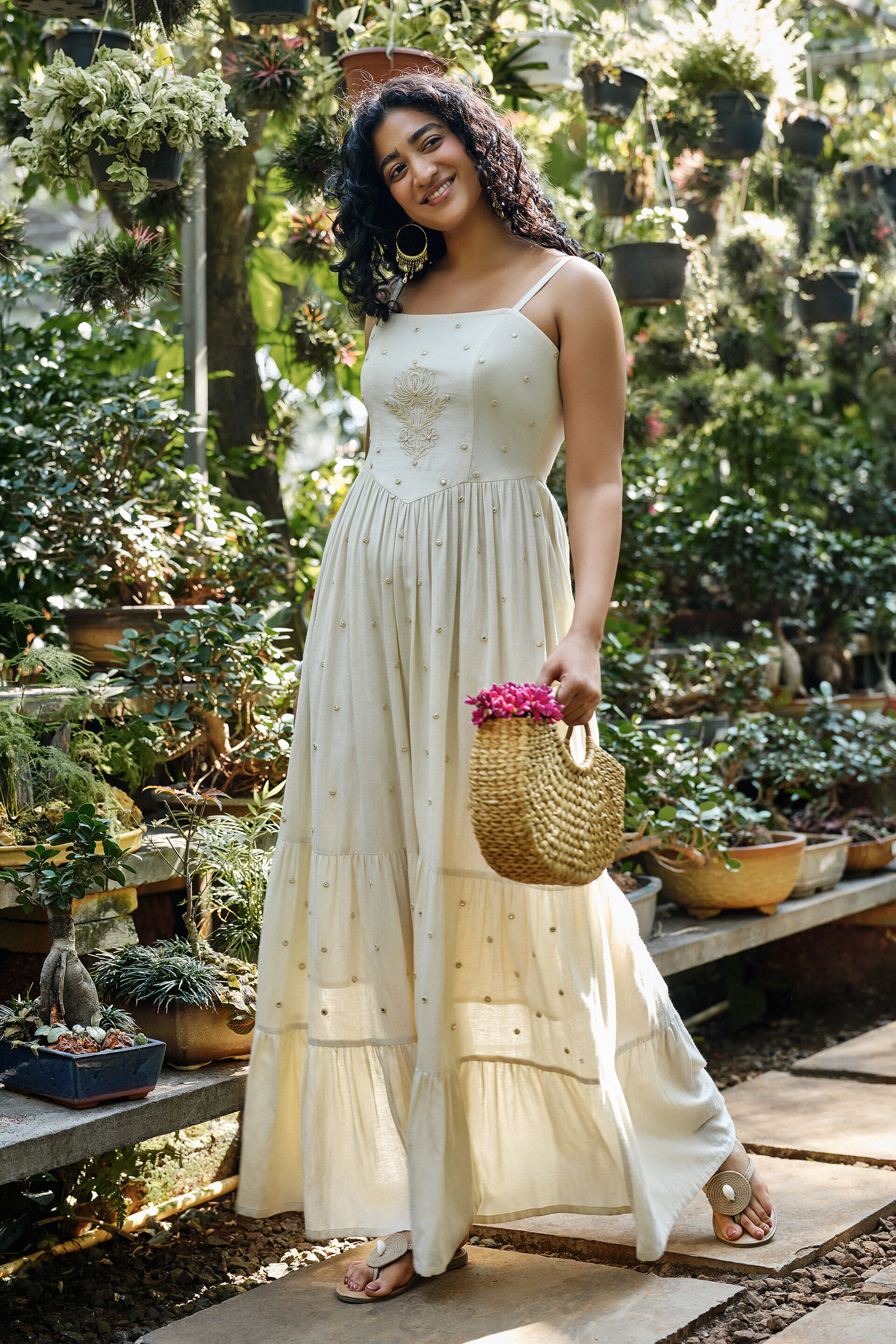 White Magnolia Maxi Dress, Off White, image 5
